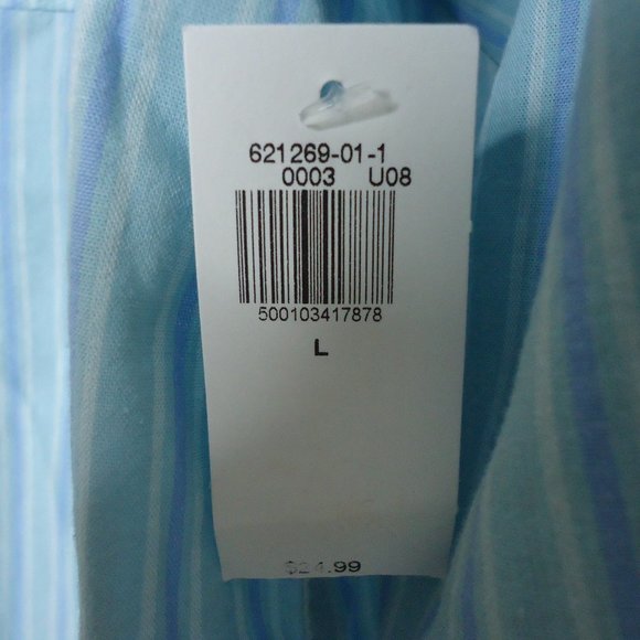 Old Navy* Women's 3/4 Long Sleeve Button Down Curved Hem Striped Blouse~Large - Picture 5 of 11